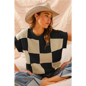 NWT SO ME Check Plaid Casual Sweater Top